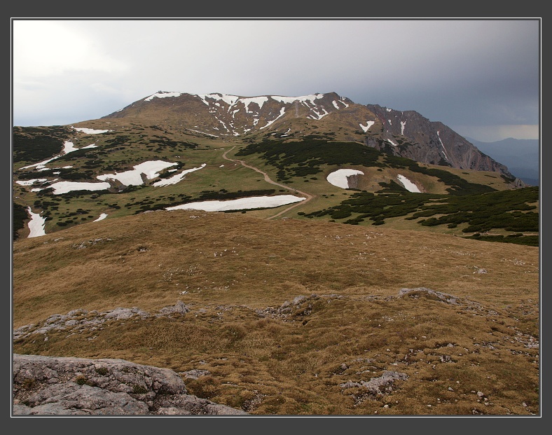 Schneeberg, na vrcholu Waxriegel ve výšce 1888 m