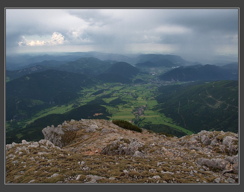 Schneeberg, na vrcholu Waxriegel ve výšce 1888 m