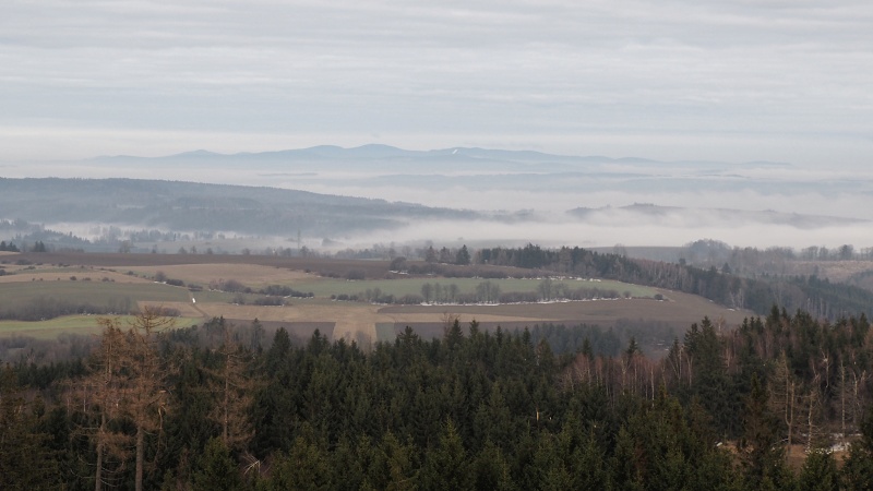 z Rovečného na rozhlednu Horní les