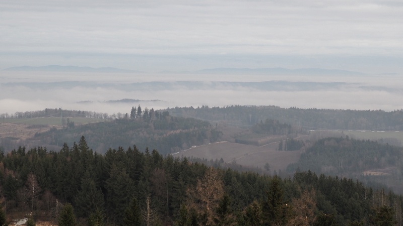 z Rovečného na rozhlednu Horní les